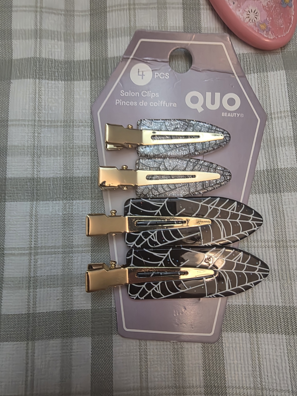 Women's Hair Clip Set - Black & Silver Salon Clips (4 pcs)